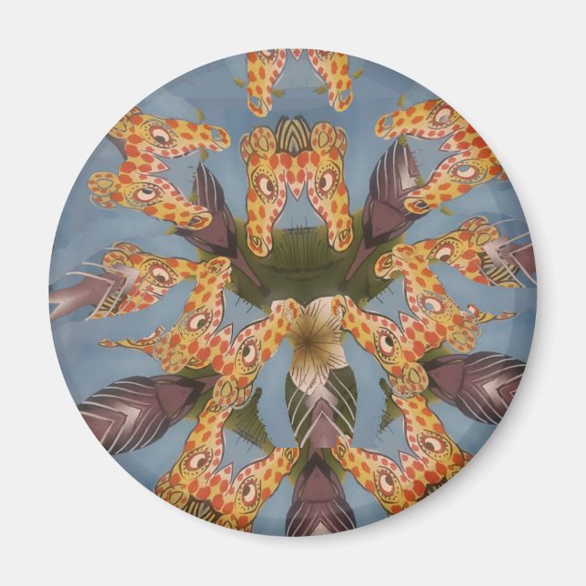 Aimant Kaleidoscope Giraffe Mandala : Safari Art Abstrait (Devant)