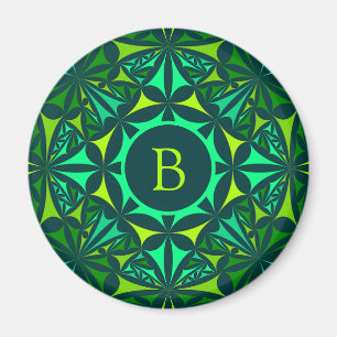 Aimant Kaleidoscope Monogrammé Orné de Vert Émeraude