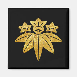 Aimant Kamakura Minamoto Mon faux or japonais en noir