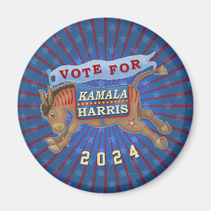 Aimant Kamala Harris Président 2024 Démocrate Donkey