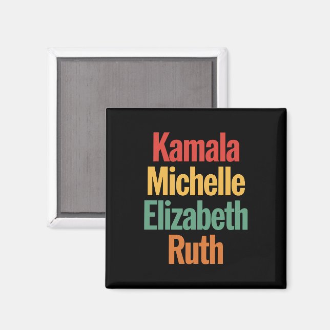 Aimant Kamala Michelle Elizabeth Ruth Politique féministe (Recto/Verso)