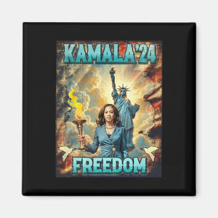 Aimant Kamala Pour Le Président Slogan Statue Liberty Pro