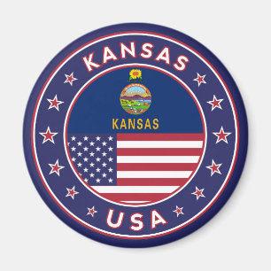 Aimant Kansa, Kansas autocollant, sac, horloge, étui télé