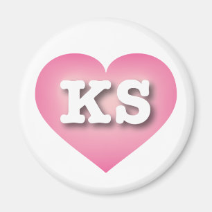 Aimant Kansas Pink Fade Heart - I love KS