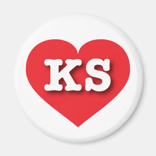 Aimant Kansas Red Heart - J'aime KS