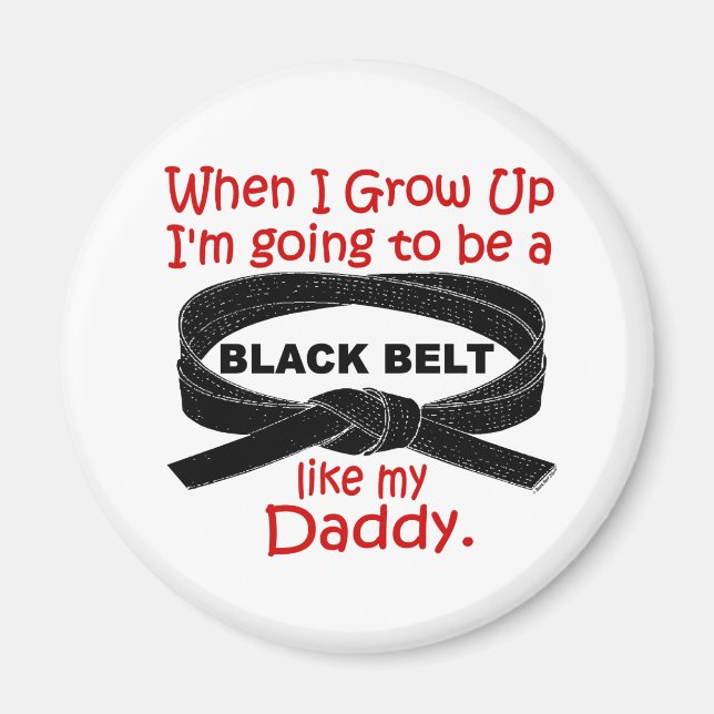 Aimant KARATE Ceinture noire Comme Mon Papa 1 (Devant)