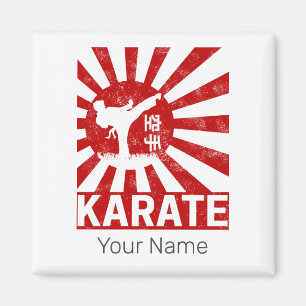 Aimant Karate Martial Arts avec design Vintage japonais