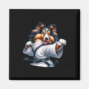 Aimant Karate Shetland Sheepdog Funny Humours Amoureux de