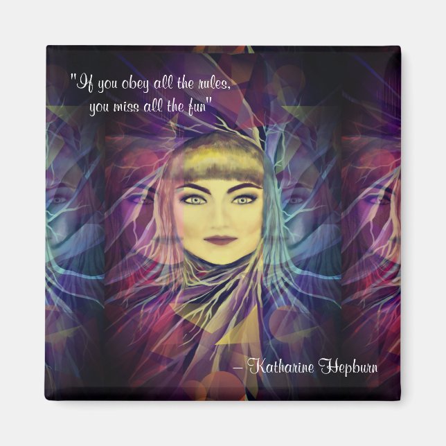 Aimant Katharine Hepburn - Citation féministe inspirante (Devant)