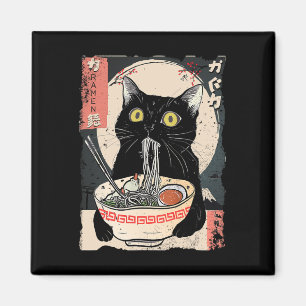 Aimant Kawaii Chat Manger Ramen nouilles Amusant Anime Ca
