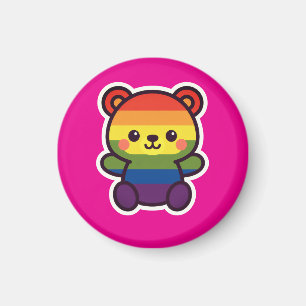 Aimant Kawaii Rainbow Teddy - Un joli jeu LGBTQ+ Pride