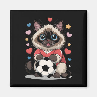 Aimant Kawaii Soccer Cat Just Girl Qui Aime Birman Winni