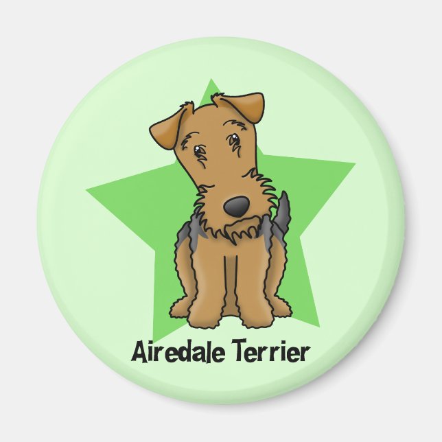 Aimant Kawaii Star Airedale Terrier (Devant)