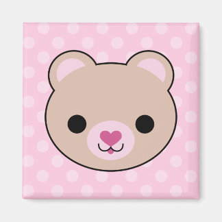 Aimant Kawaii Teddy Bear rose Pois