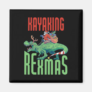 Aimant Kayak Rexmas T-rex Dinosaure Noël Vacances K
