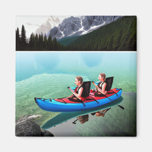 Aimant Kayak sur eau turquoise