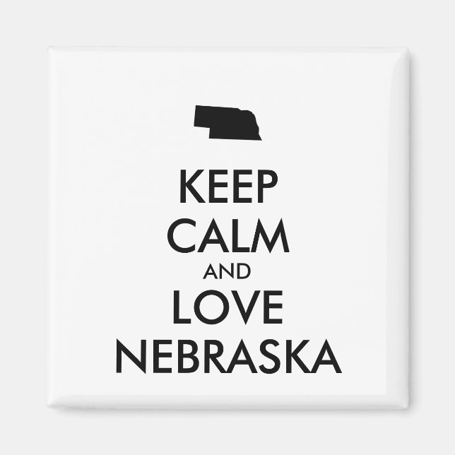 Aimant KEEP CALM et LOVE NEBRASKA (Devant)