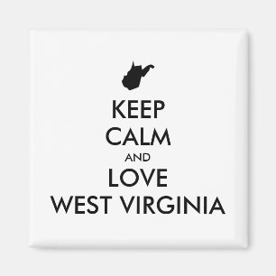 Aimant KEEP CALM et LOVE WEST VIRGINIA