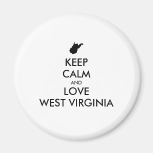 Aimant KEEP CALM et LOVE WEST VIRGINIA