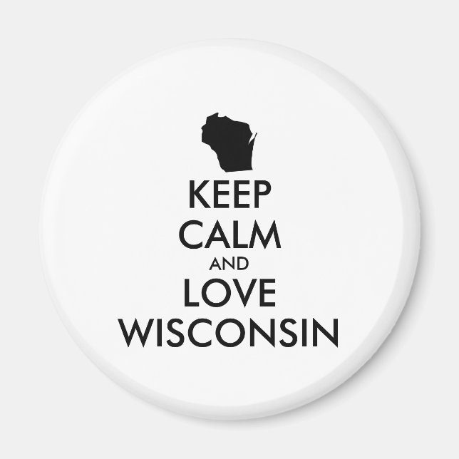 Aimant KEEP CALM et LOVE WISCONSIN personnalisables (Devant)