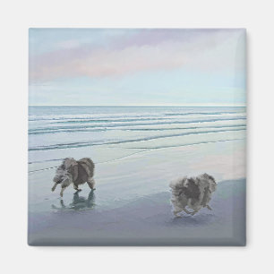 Aimant Keeshonds at the Seashore Peinture Dog Art