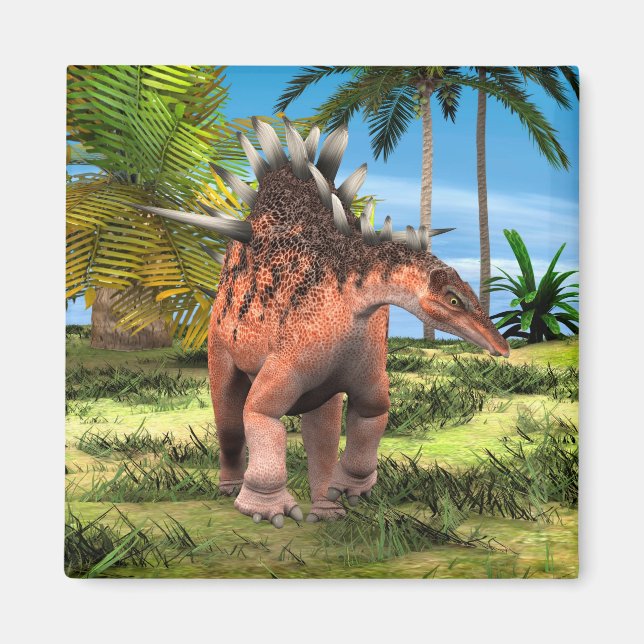 Aimant Kentrosaurus Dinosaure Jungle Art Préhistorique (Devant)