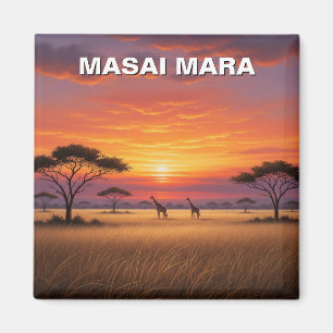 Aimant Kenya Masai Mara Giraffes coucher du soleil