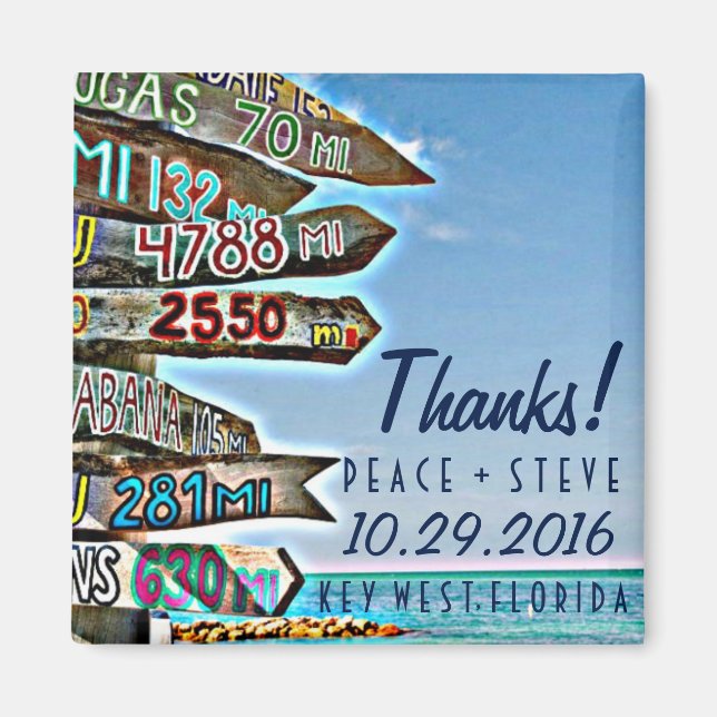 Aimant Key West Destination Wedding Favoriser Remerciemen (Devant)