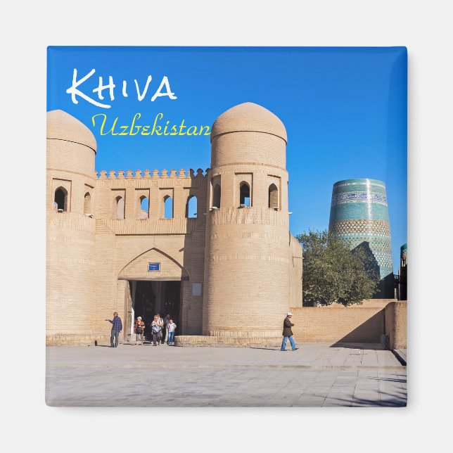 Aimant Khiva, Ouzbékistan - Porte à deux tours (Devant)