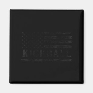 Aimant Kickball Noir Vintage Drapeau Usa Coach
