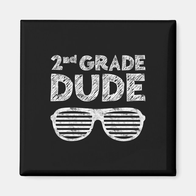 Aimant Kids 2nd Grade Dude Second Grade Byck To School  (Devant)