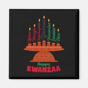 Aimant Kinara Sept Bougies Principes De Kwanzaa Happy K