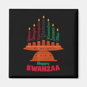 Aimant Kinara Sept Bougies Principes De Kwanzaa Happy K
