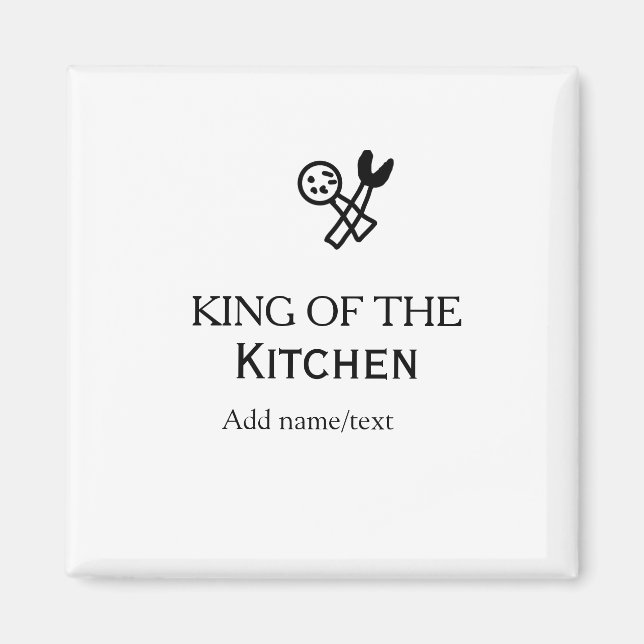 Aimant King of the kitchen chef cooking add name crown ha (Devant)
