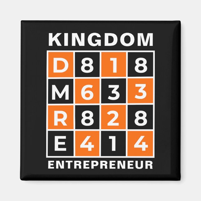 Aimant KINGDOM ENTREPRENEUR Bible chrétienne Verse (Devant)