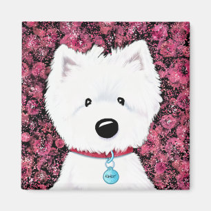 Aimant KiniArt Westie Impressions florales
