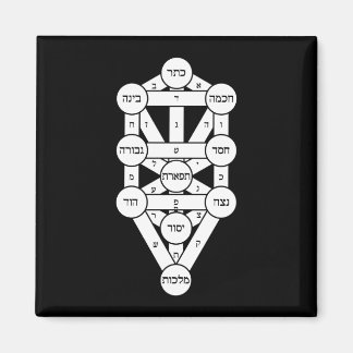 Aimant Kircher Tree of Life en hébreu sur noir