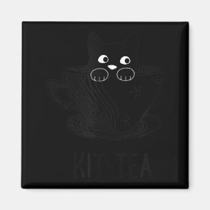 Aimant Kit Amoureux des chats Thé Cute Et Fun Chat Noir