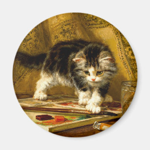 Aimant Kitten avec peinture et brosses