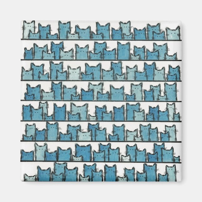 Aimant Kitties ne me font pas d'aimant bleu (Devant)