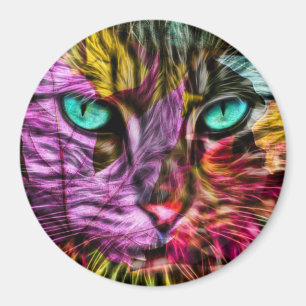 Aimant Kitty Chat Automne Feuilles d'Artsy Coloré Design