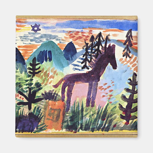 Aimant Klee - Le Cheval, célèbre peinture (Devant)