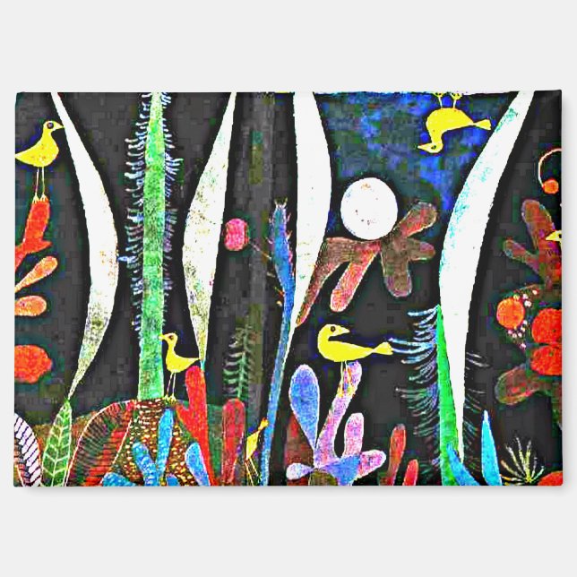 Aimant Klee - Paysage aux oiseaux jaunes (Recto)
