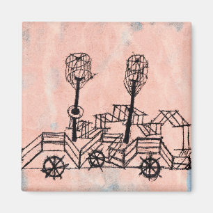 Aimant Klee - Vieux bateau à vapeur, art abstrait