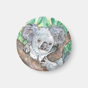 Aimant Koala dans la peinture d'arbre Eucalyptus