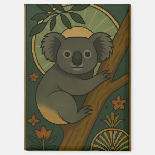 Aimant Koala ornemental en Mandala botanique