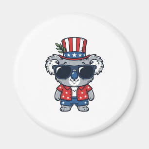 Aimant Koala patriotique vecteur de style vintage_1