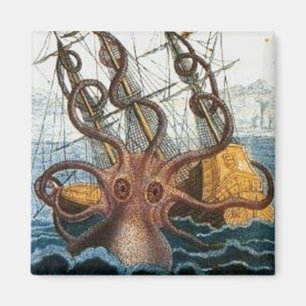 Aimant Kraken Steampunk Octopus Vintage
