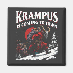 Aimant Krampus arrive à Town Krampus Noël