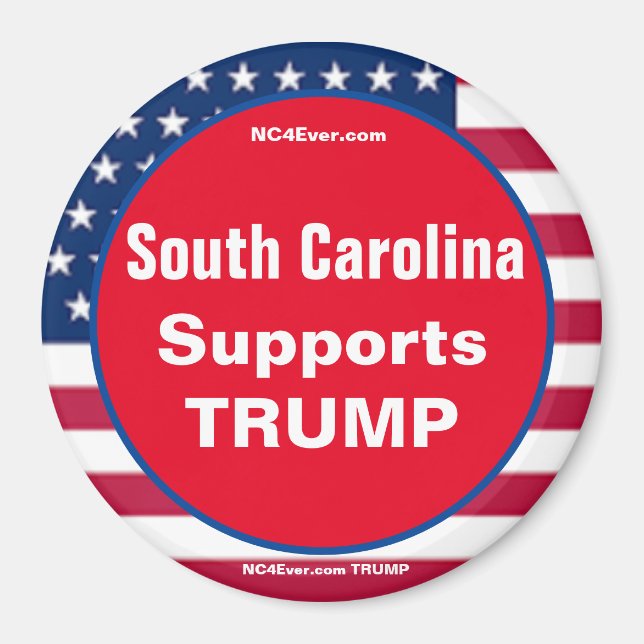 Aimant La Caroline du Sud soutient TRUMP Patriotique aima (Devant)